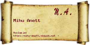 Mihu Anett névjegykártya