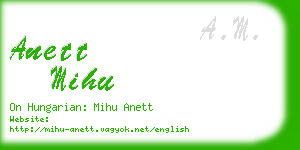 anett mihu business card